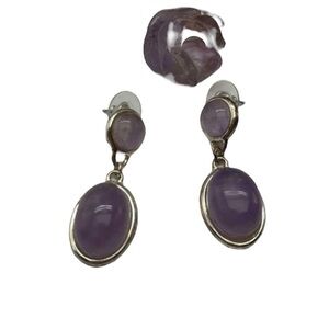 Vintage FRD Lavender Stone Drop Earrings and Ring